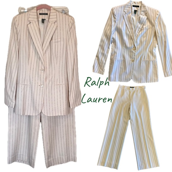 Lauren Ralph Lauren Pants - Ralph Lauren Silk Striped Suit Size 4 Old Money